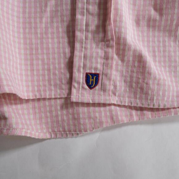 Henry Jacobson Mens Fine 2 Ply Button Up Pink Plaid Dress Shirt 15 34/35 - Picture 8 of 9